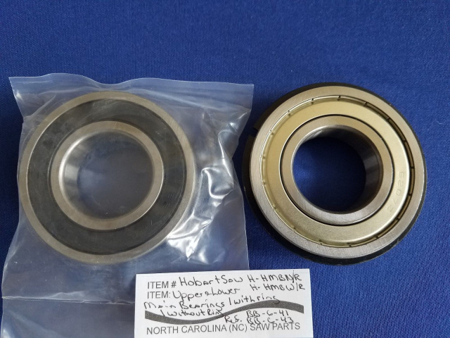 Upper & Lower Wheel Bearings for Hobart 5013, 5213, 5313 & 5413 Saws. Replaces BB-6-41 / BB-6-43